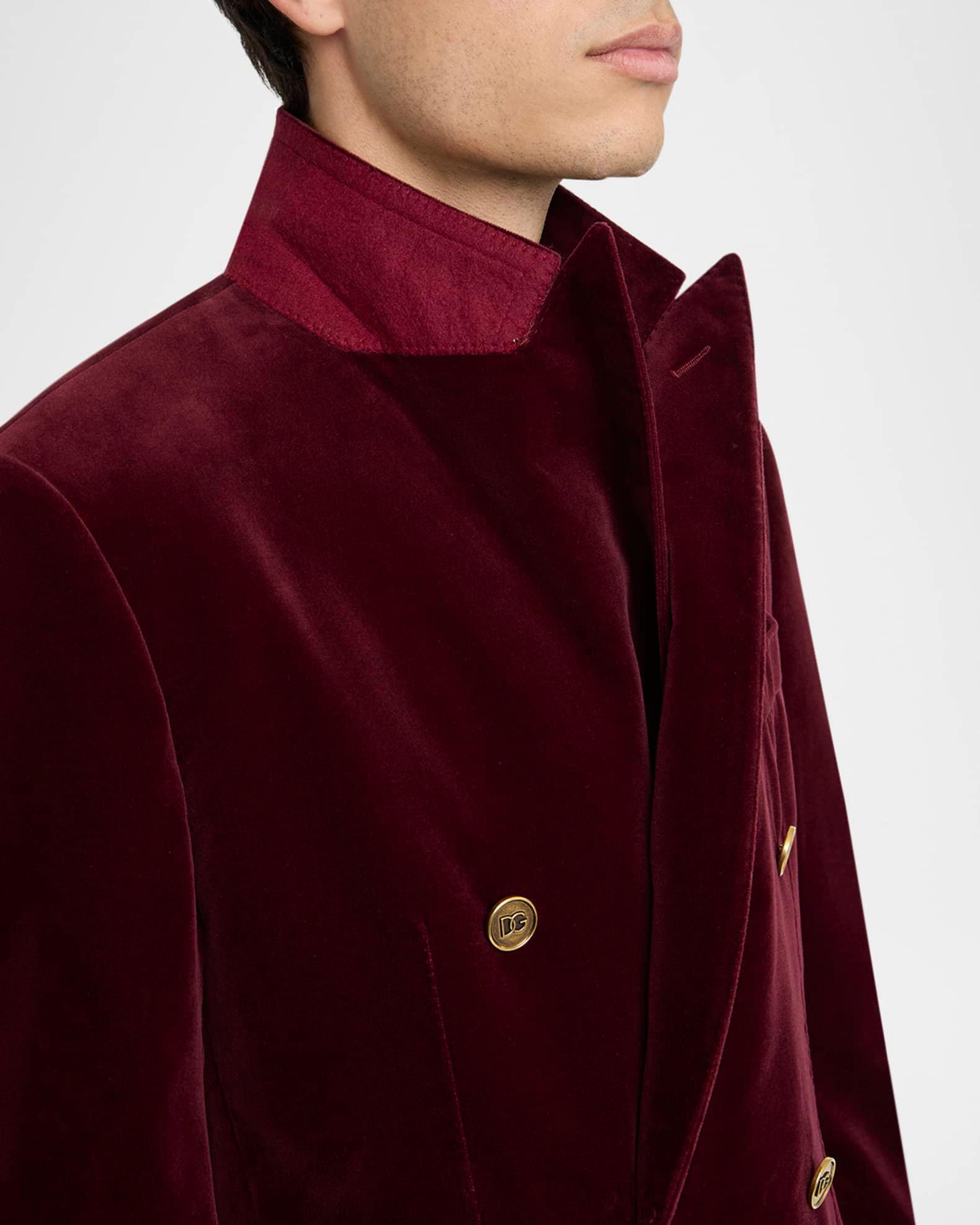 Men's Velvet Double-Breasted Peak Lapel Dinner Jacket Product Image