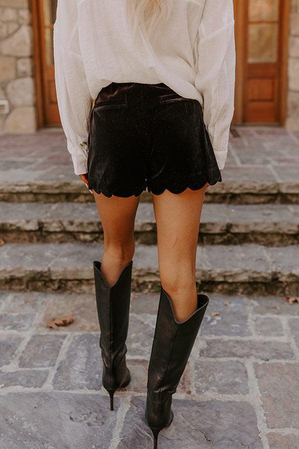 The Madison High Waist Velvet Shorts Product Image