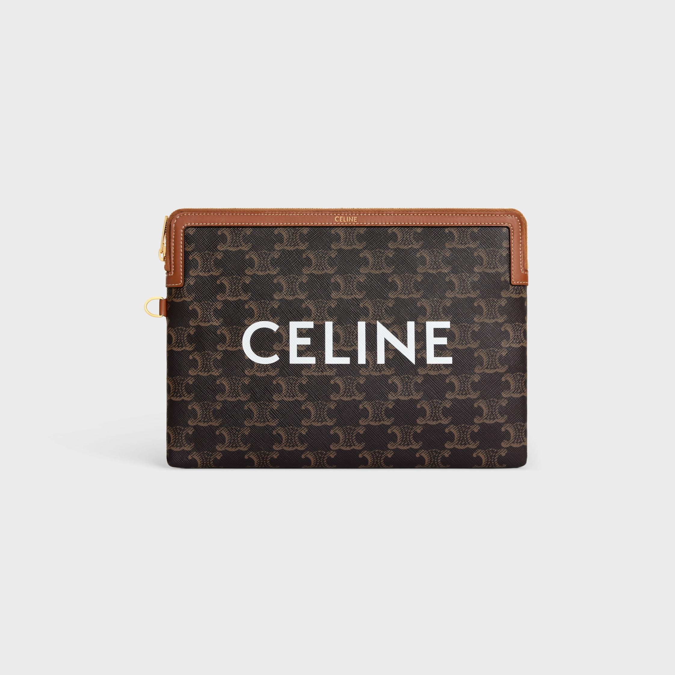 SMALL POUCH WITH STRAP CUIR TRIOMPHE IN TRIOMPHE CANVAS WITH CELINE PRINT Product Image