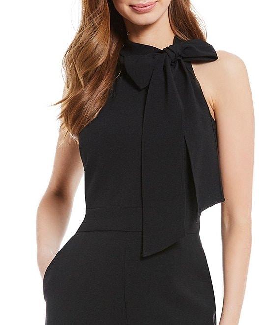 Vince Camuto Sleeveless Bow Tie Mock Neck Jumpsuit Product Image
