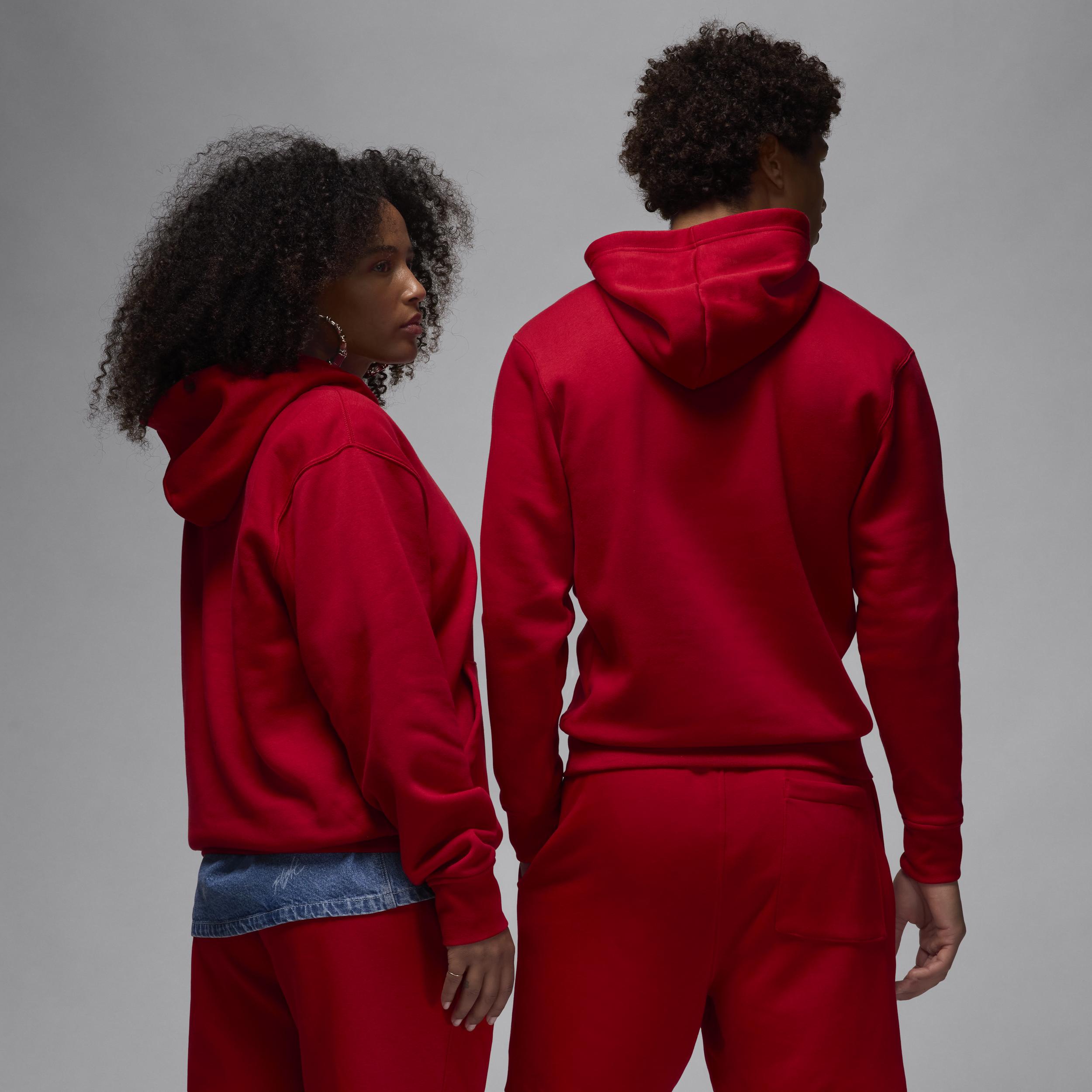 Jordan Mens Jordan Brooklyn Fleece Pullover - Mens Gym Red/White Product Image