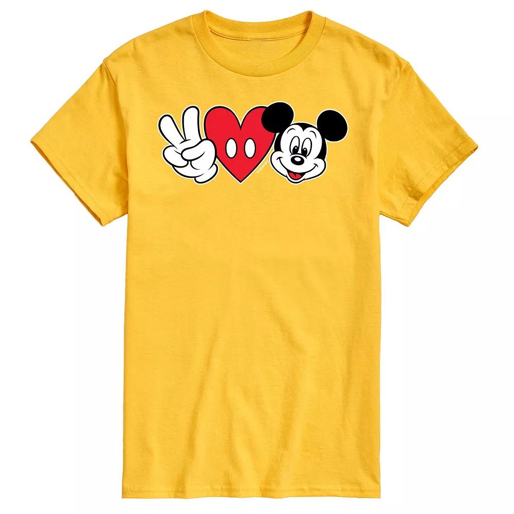 Disney's Mickey Mouse Men's Peace Love Mickey Graphic Tee,  Product Image