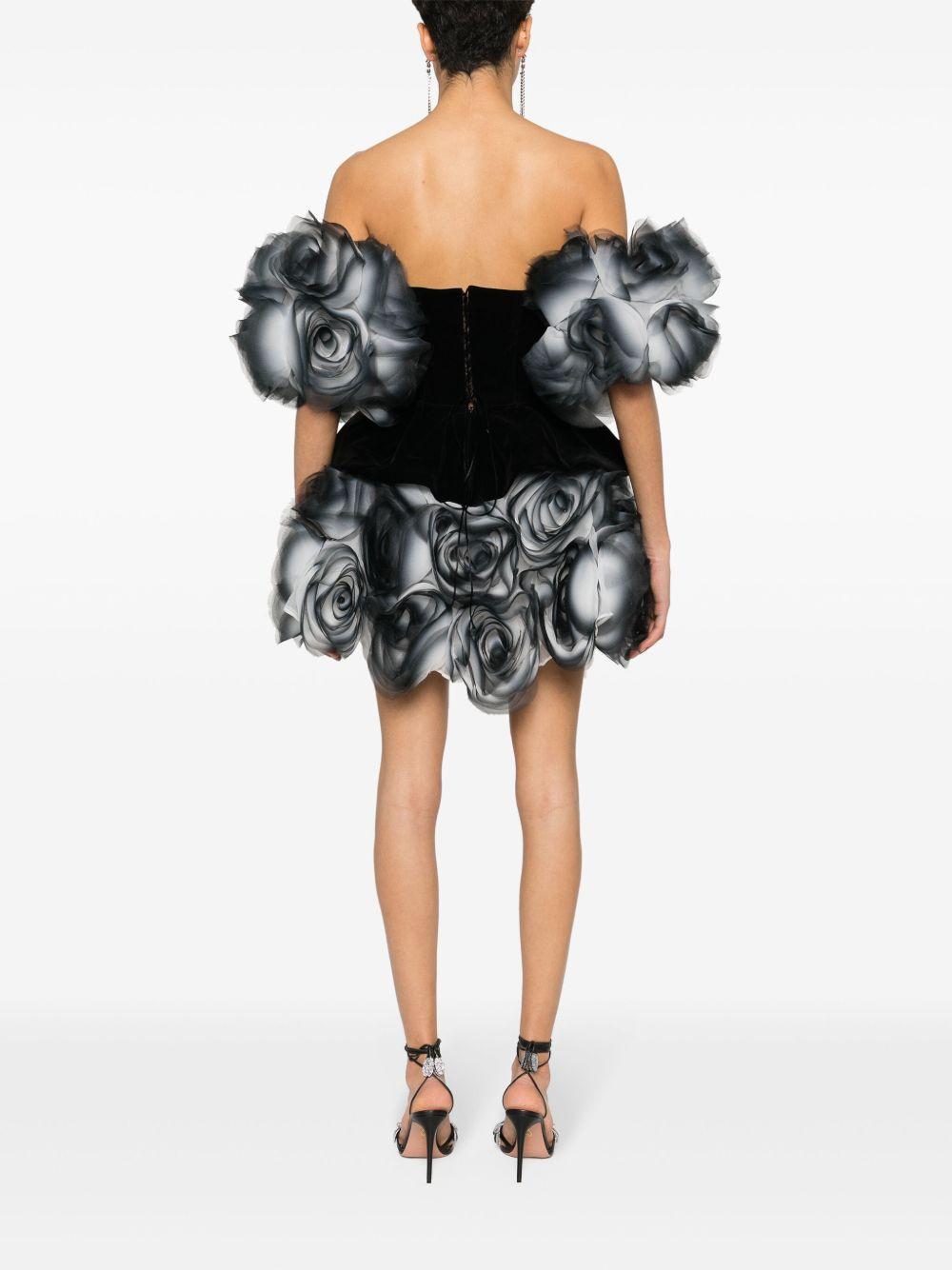 floral-appliqué strapless minidress Product Image