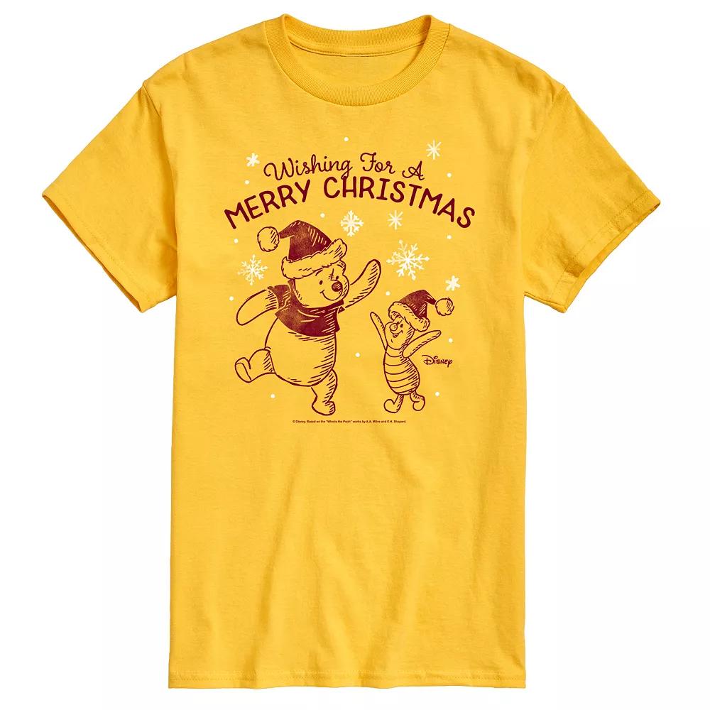 Disney's Winnie The Pooh Men's Wish For Merry Christmas Graphic Tee,  Product Image