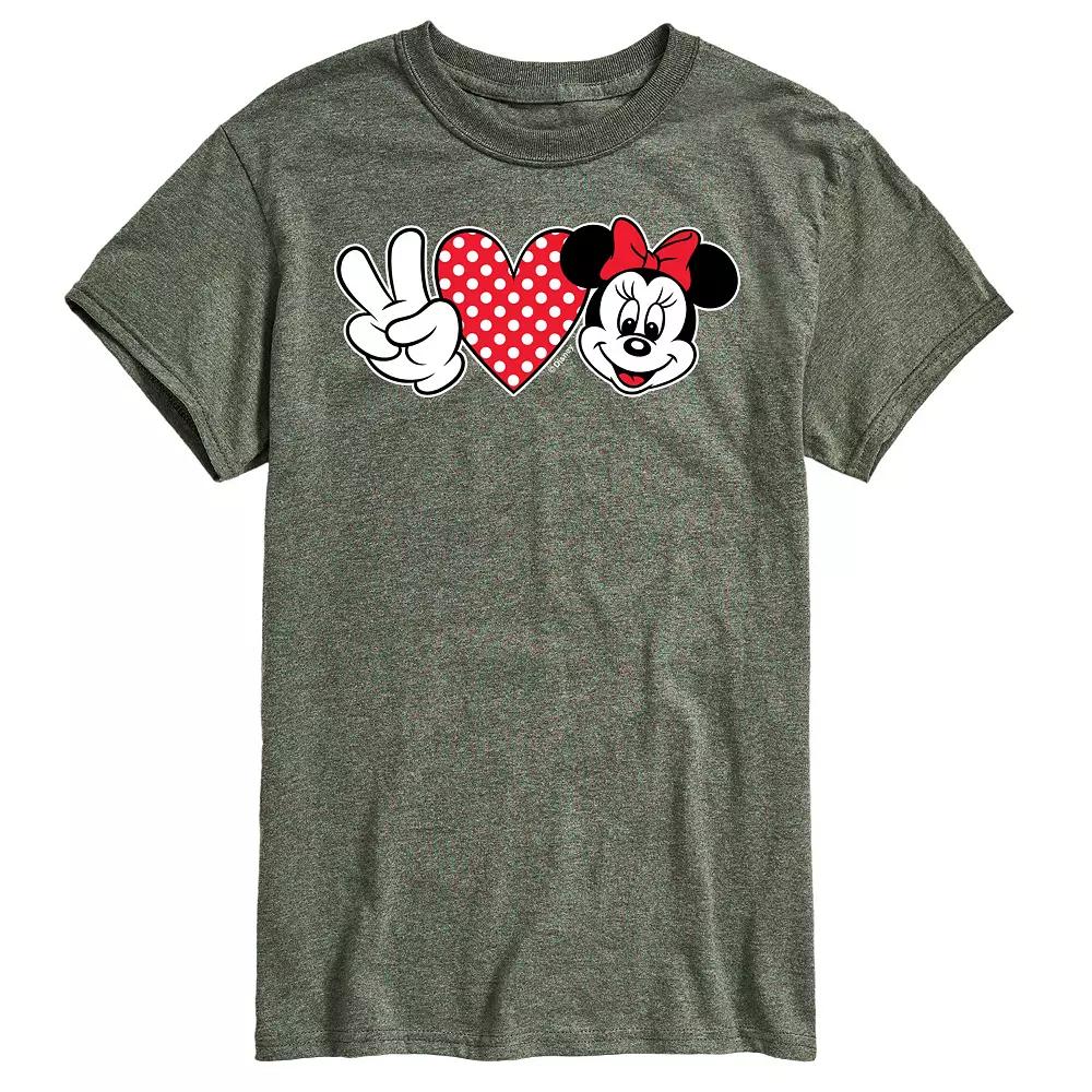 Disney's Minnie Mouse Men's Peace Love Minnie Graphic Tee,  Product Image