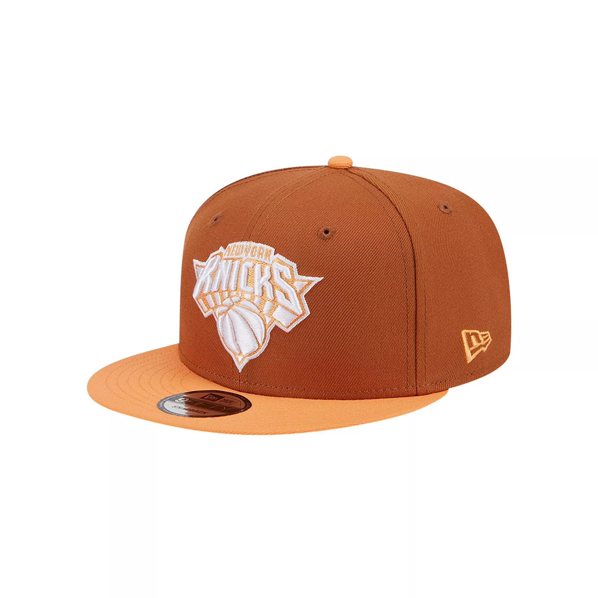 Men's New Era Brown/Orange New York Knicks 2-Tone Color Pack 9FIFTY Snapback Hat Product Image
