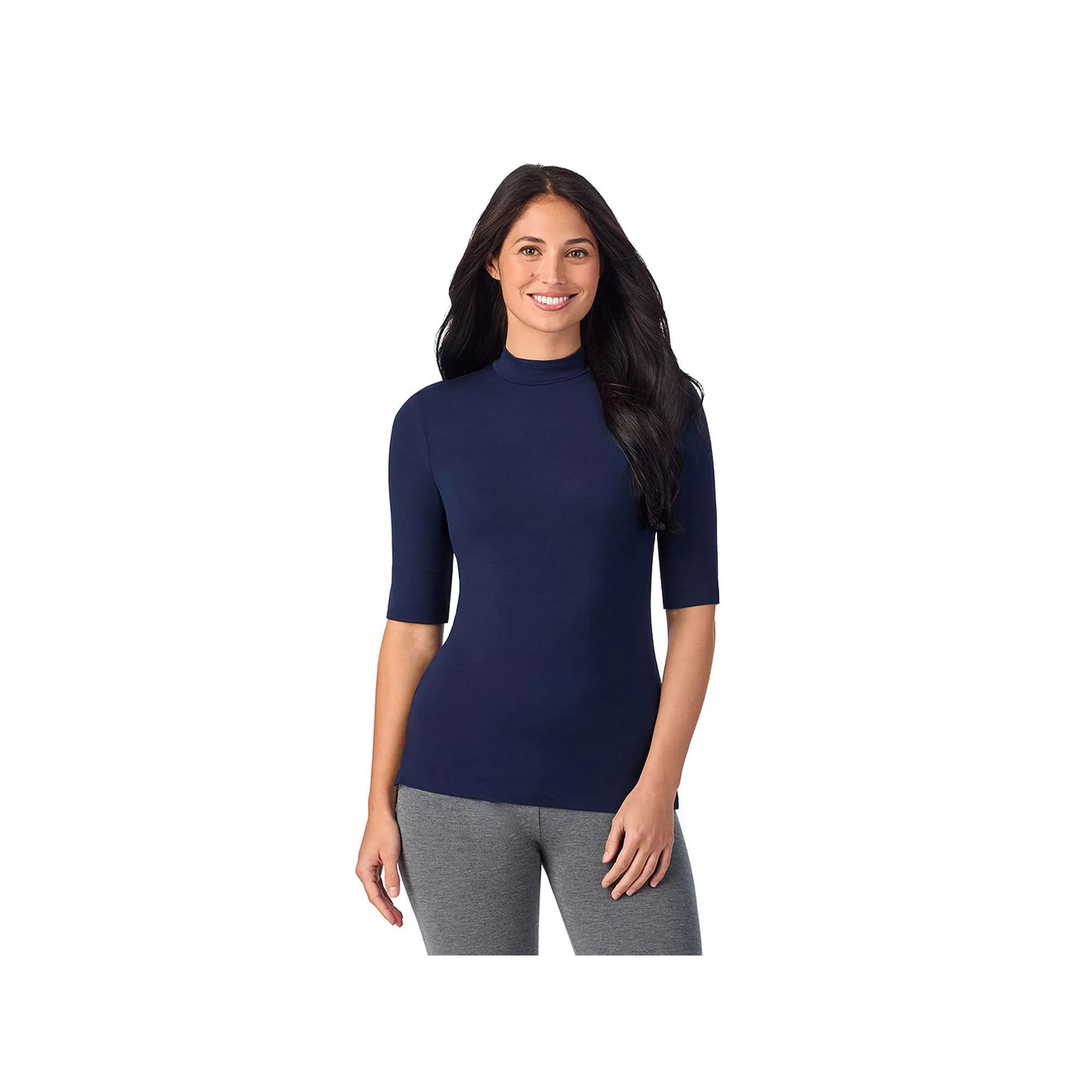 Women's Cuddl Duds® Softwear with Stretch Elbow Sleeve Mockneck Top,  Product Image