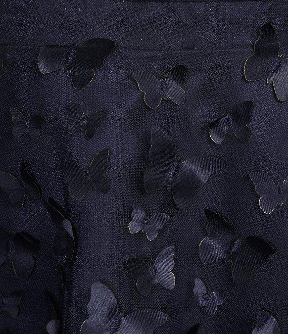 Dear Moon Strapless Ruched Glitter Mesh 3D Butterfly Skirt Dress Product Image