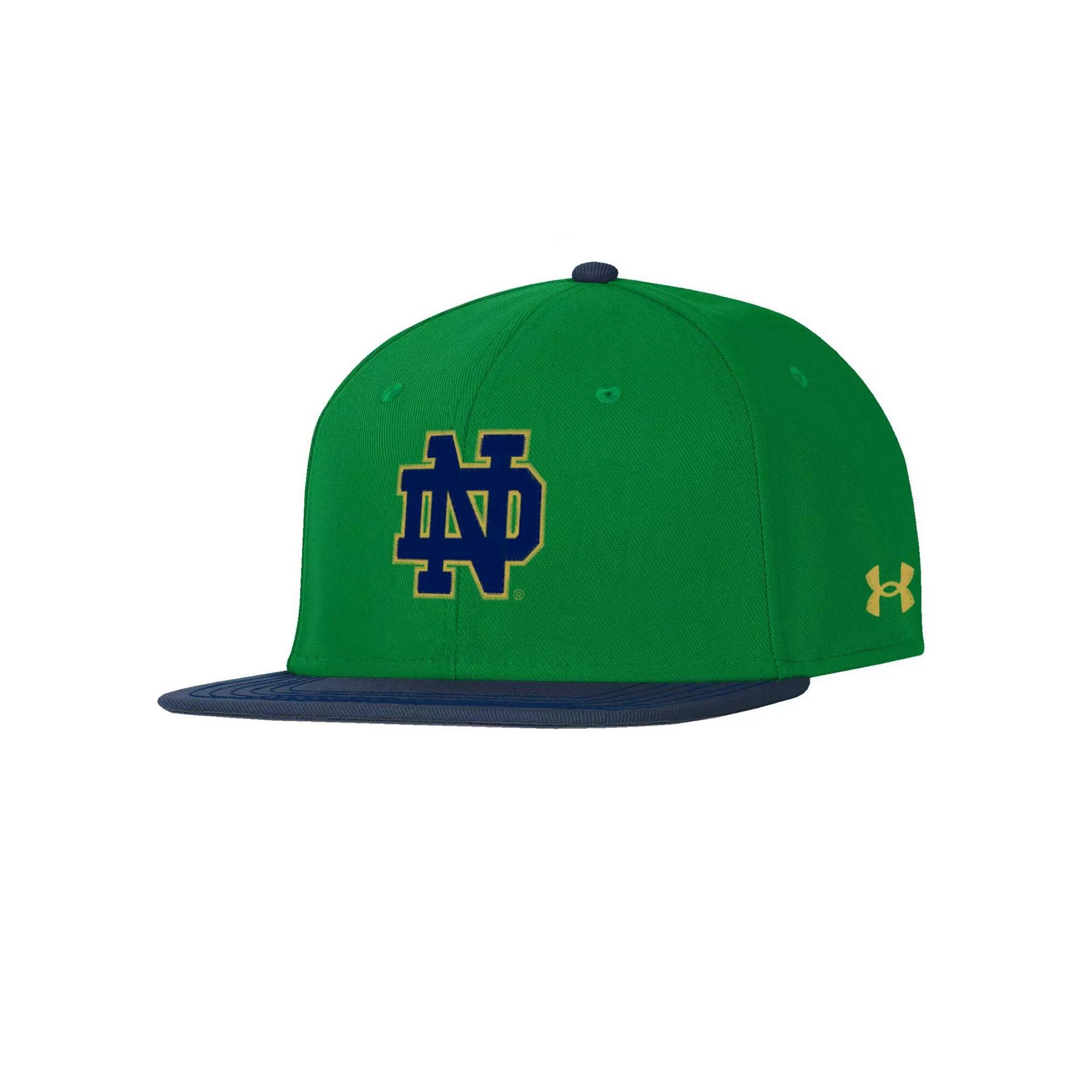 Men's Under Armour  Green Notre Dame Fighting Irish Baseball Fitted Hat, Size: Medium Product Image
