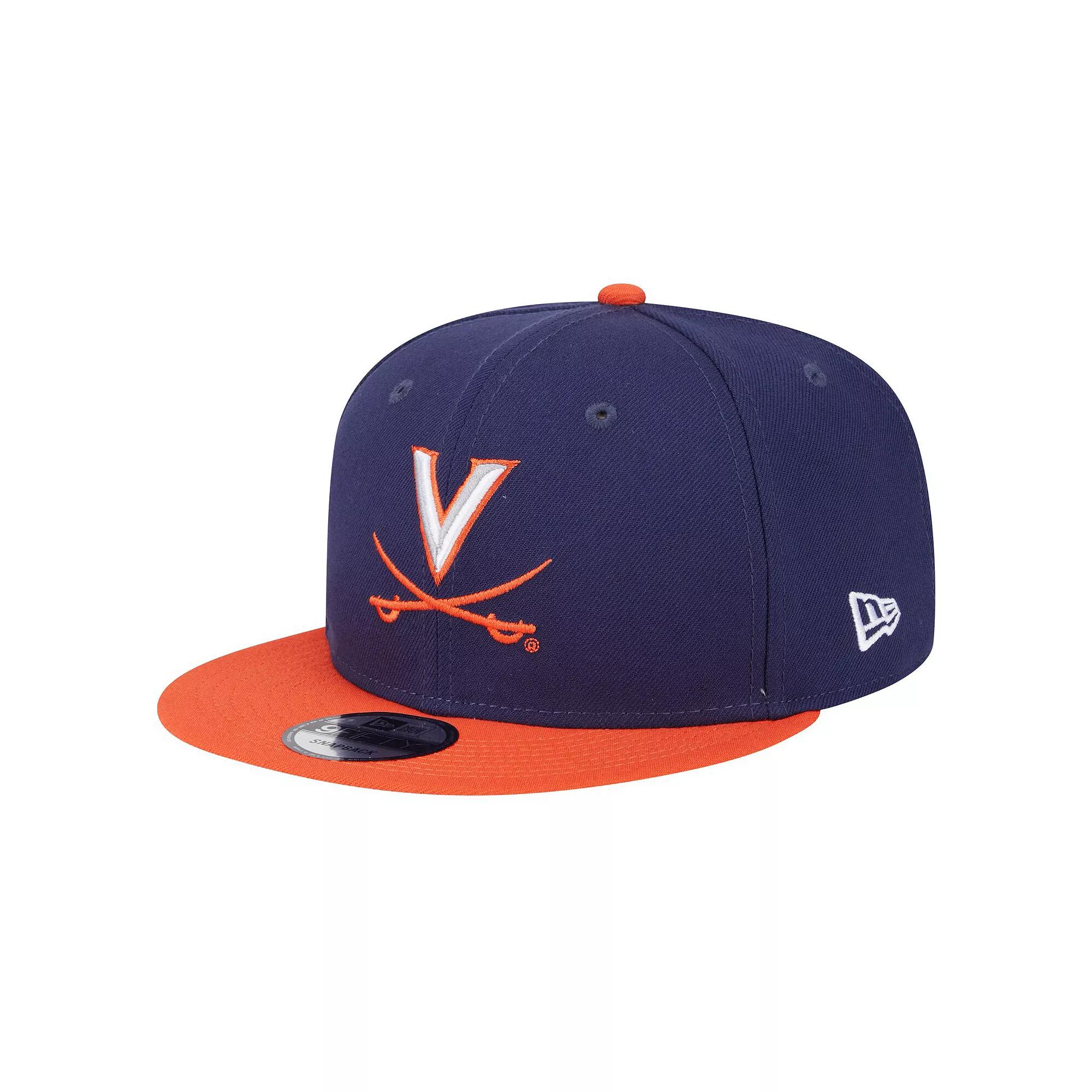 Men's New Era Navy/Orange Virginia Cavaliers Two-Tone 9FIFTY Snapback Hat, Blue Product Image