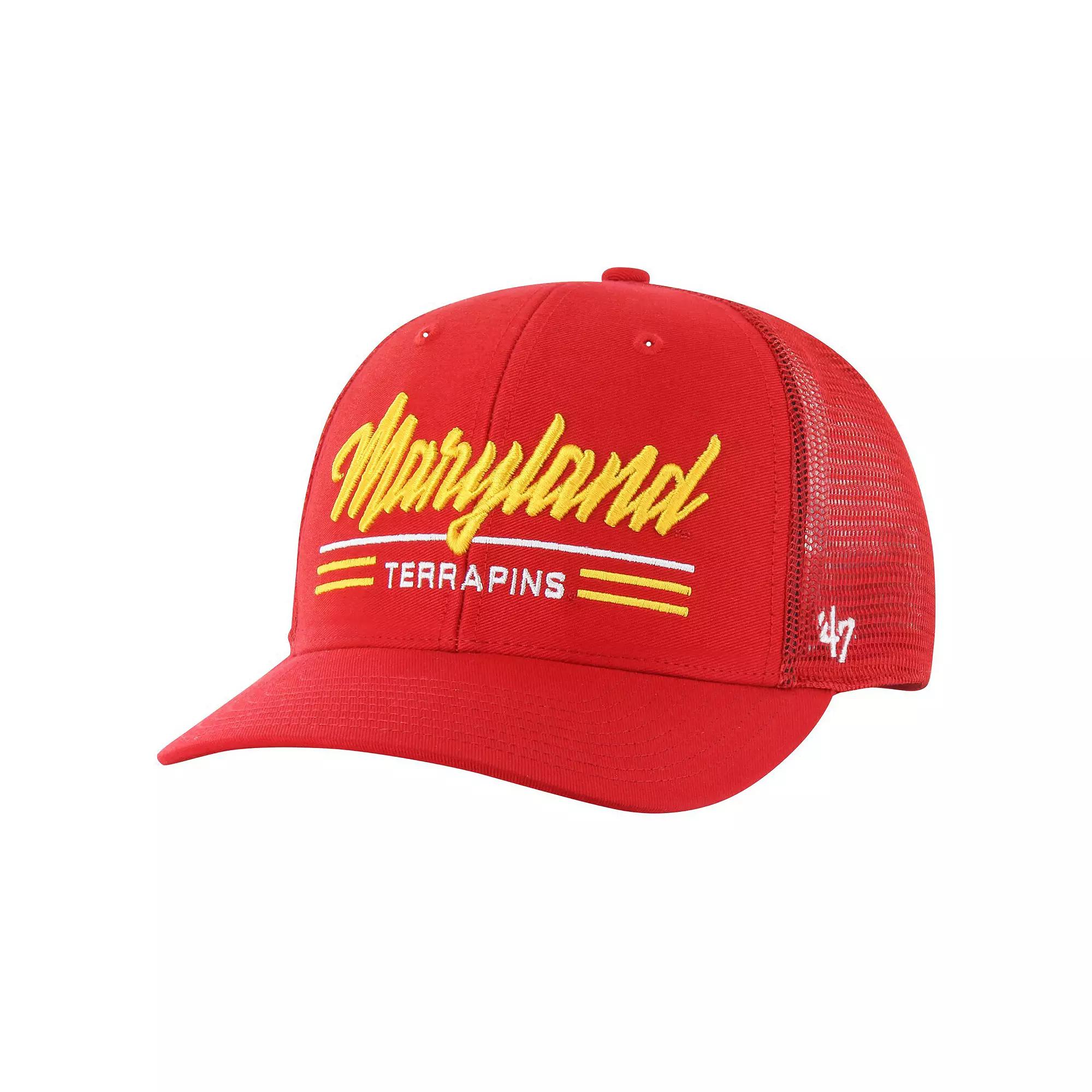 Men's '47 Red Maryland Terrapins Garner Trucker Adjustable Hat Product Image