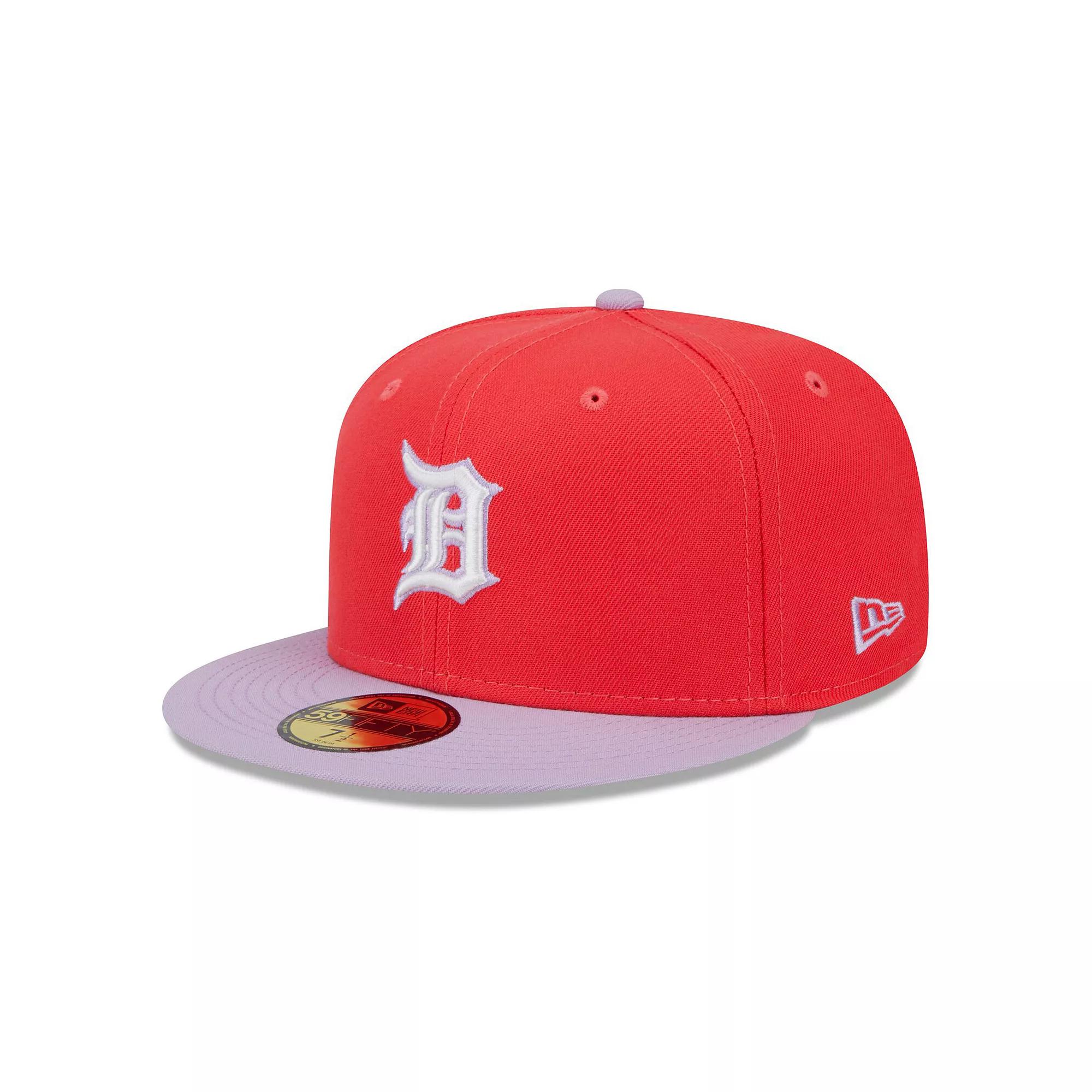 Men's New Era Red/Lavender Detroit Tigers Spring Color Two-Tone 59FIFTY Fitted Hat, Size: 7 1/4 Product Image