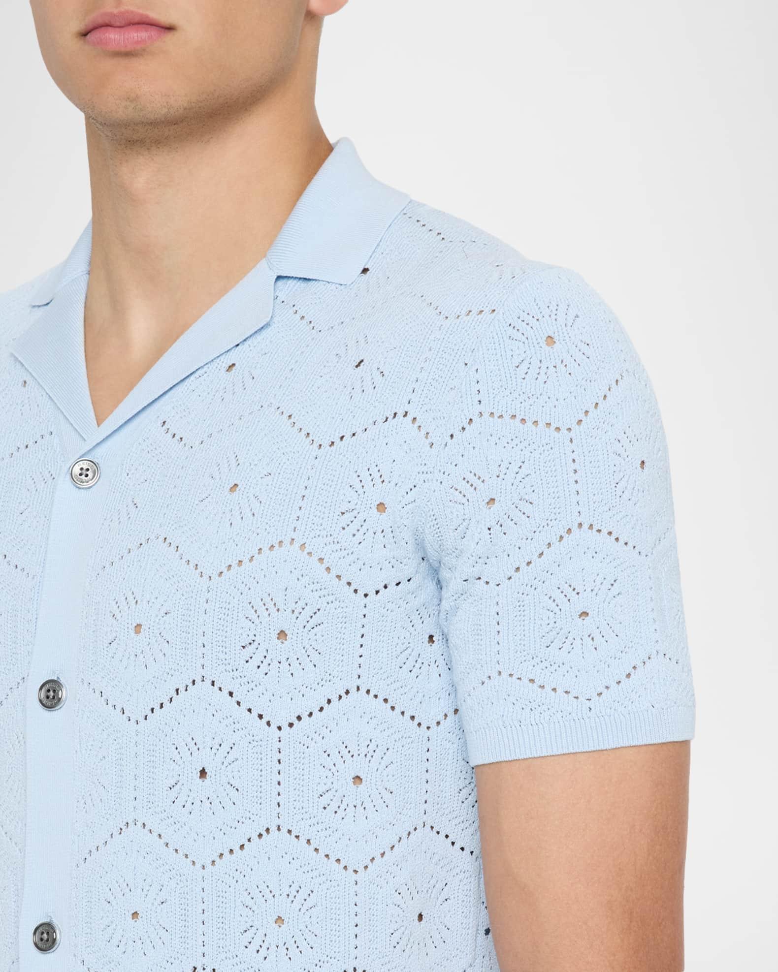 Men's Royce Geometric Crochet Camp Shirt Product Image
