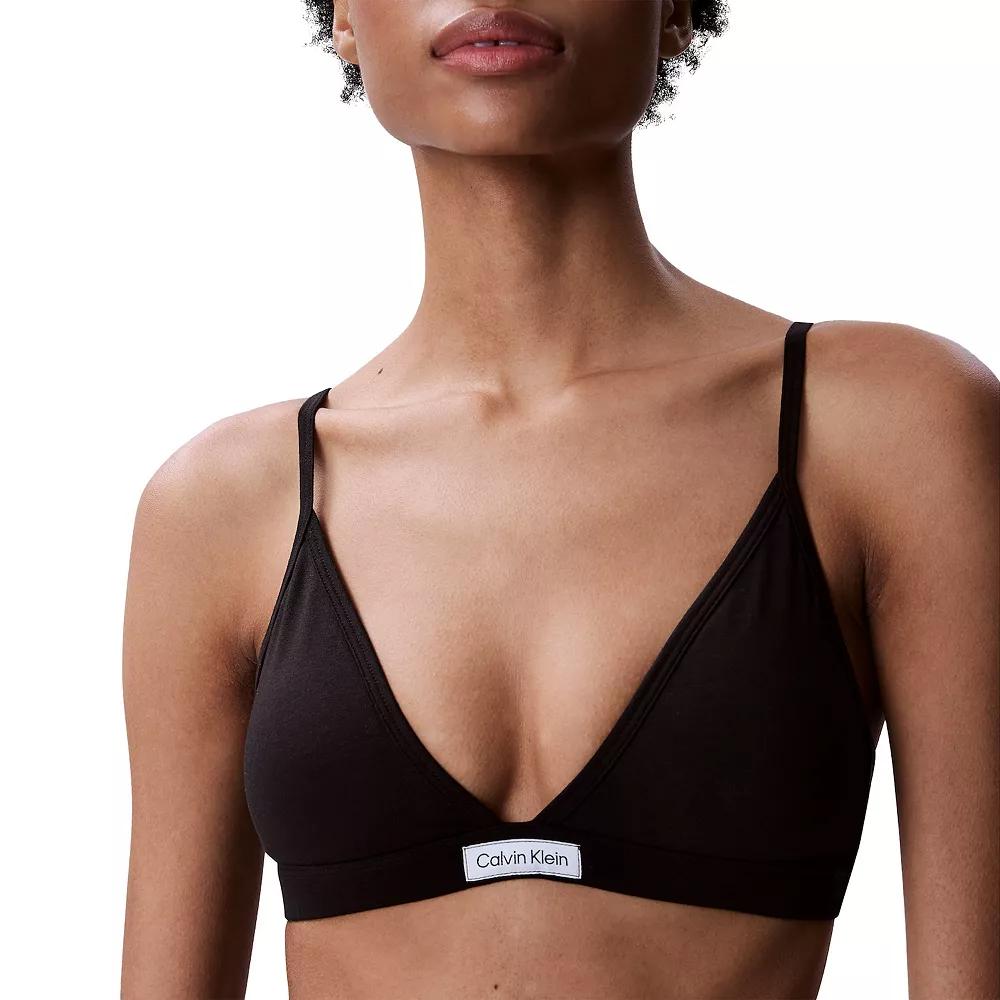 Calvin Klein Classic Comfort Lightly Lined Triangle Bra QF8484, Women's, Size: Medium, Black Product Image