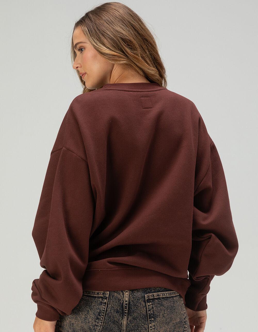 VANS First Team Womens Oversized Crewneck Sweatshirt - CHOCOLATE Product Image