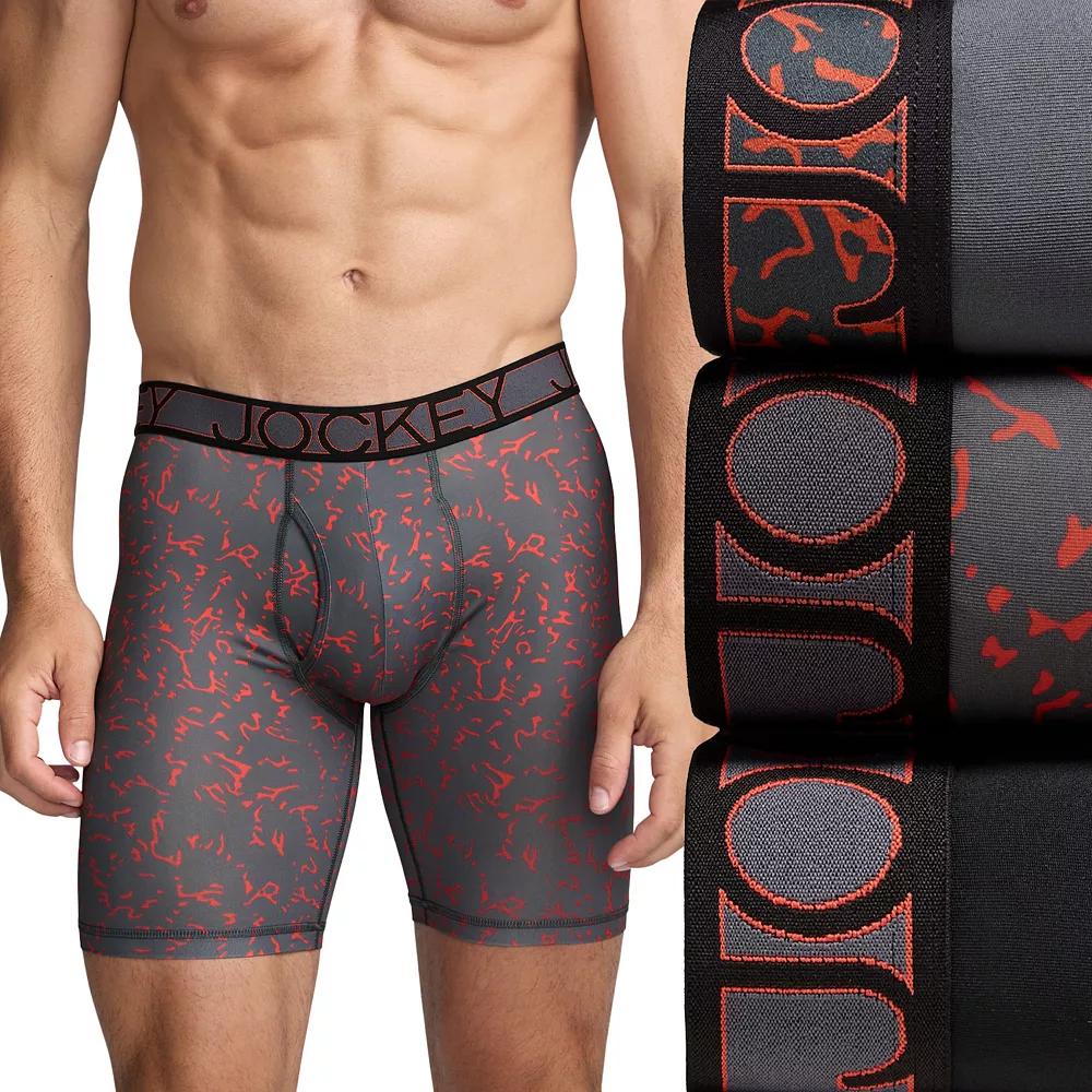 Men's Jockey® 3-Pack Active Microfiber 9" Long Leg Boxer Briefs,  Product Image