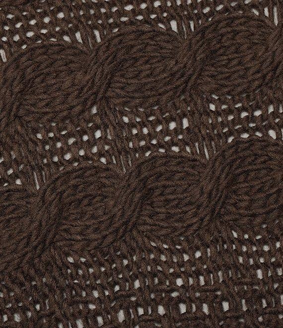 M Made in Italy Scoop Neck Long Sleeve Hi-Low Hem Cable Knit Sweater Product Image