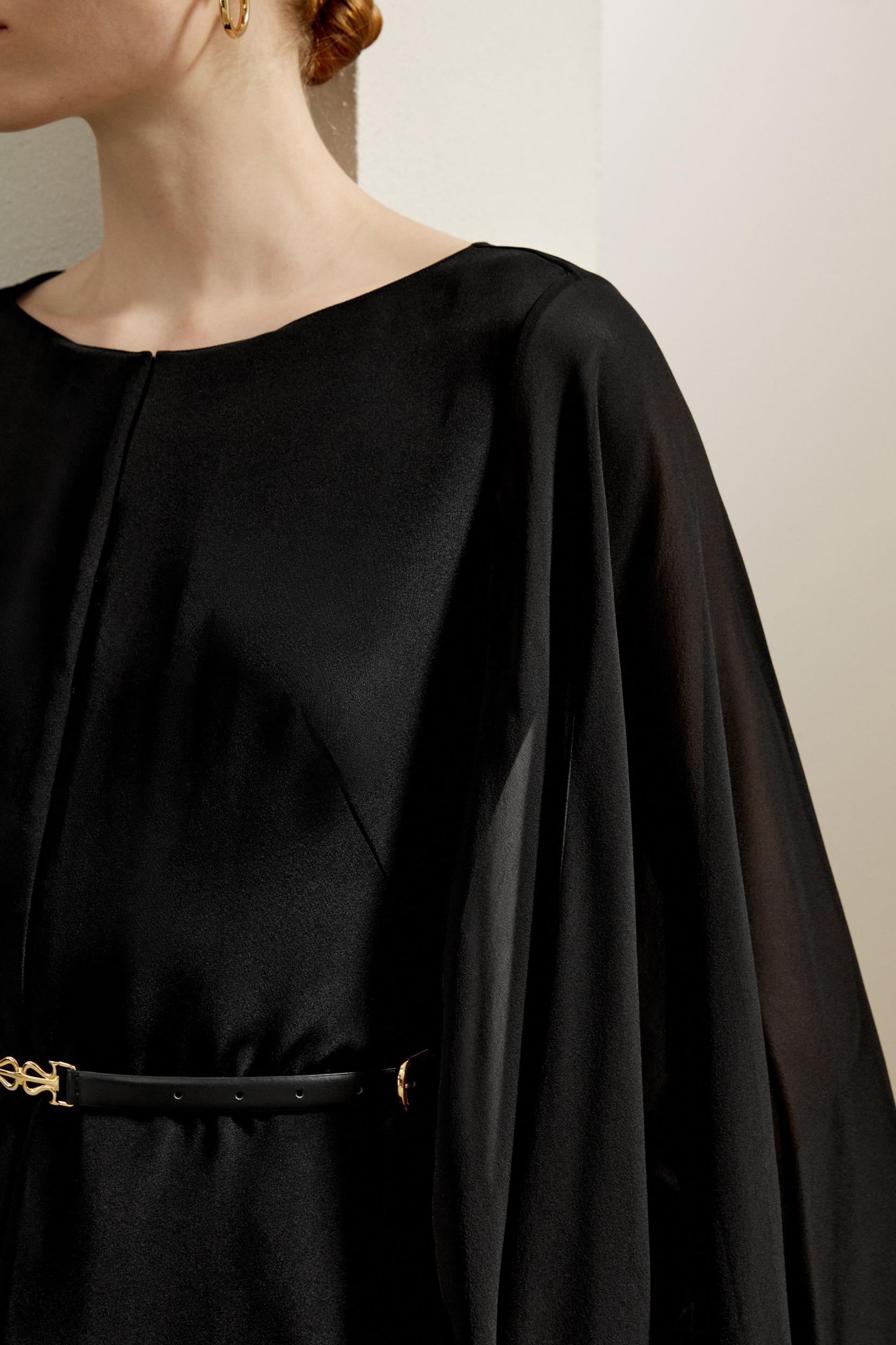 Crewneck Cape-Style Blouse Product Image