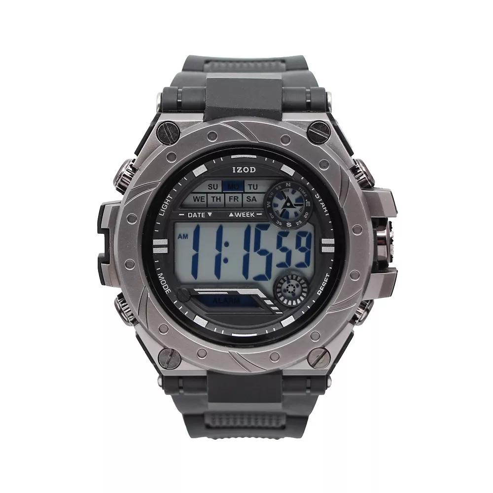 IZOD Men's Black Digital Watch with Black Silicone Strap - IZO7067KL Product Image