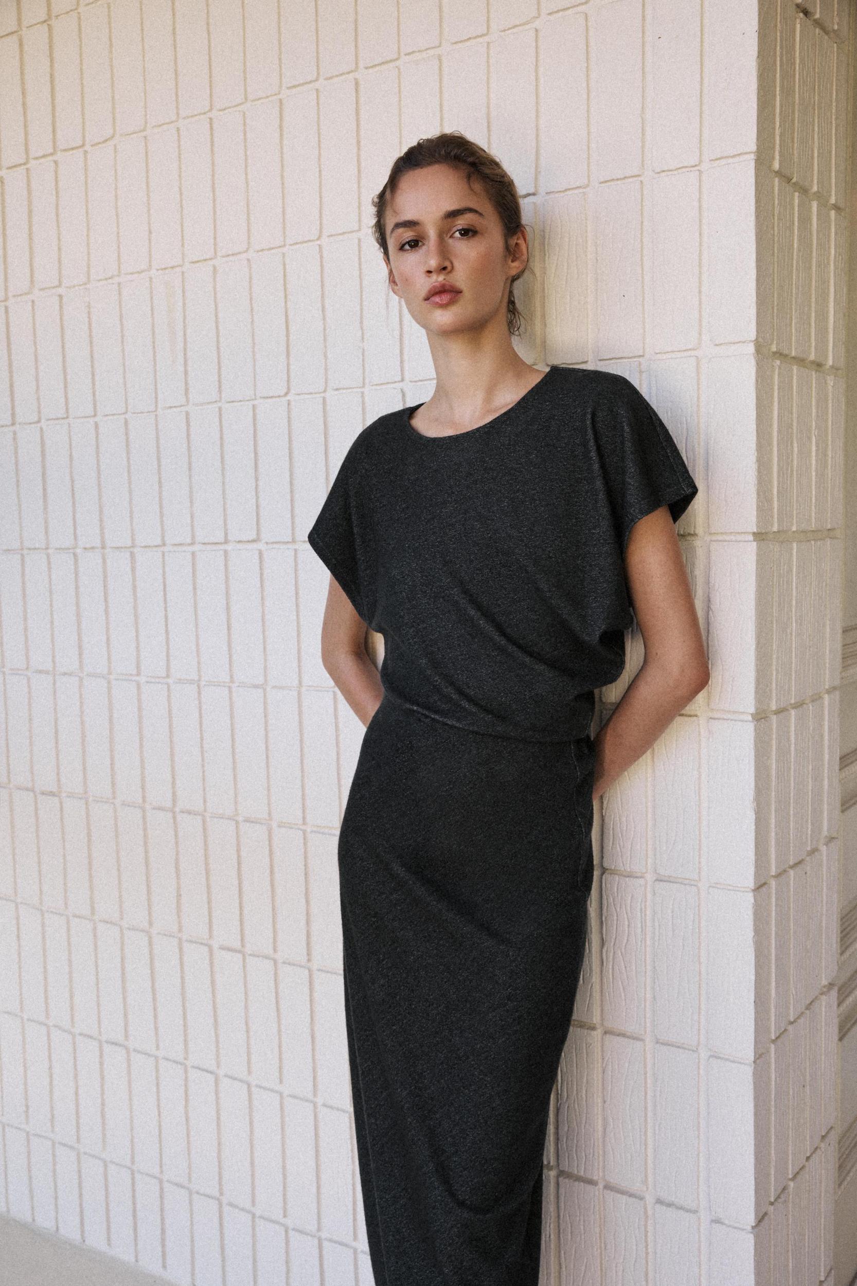DRAPED MIDI DRESS Product Image