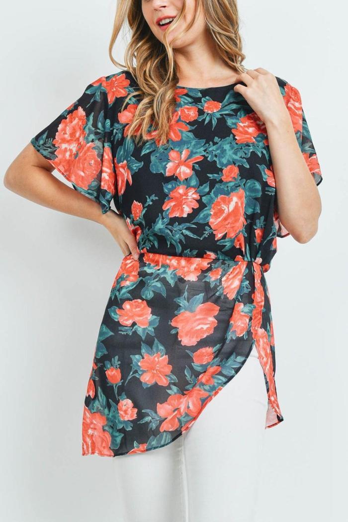 Short Sleeve Floral Top Product Image