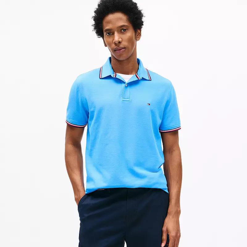 Men's Tommy Hilfiger Tommy Tipped Polo Shirt, Size: Medium, Copenhagen Blue Product Image