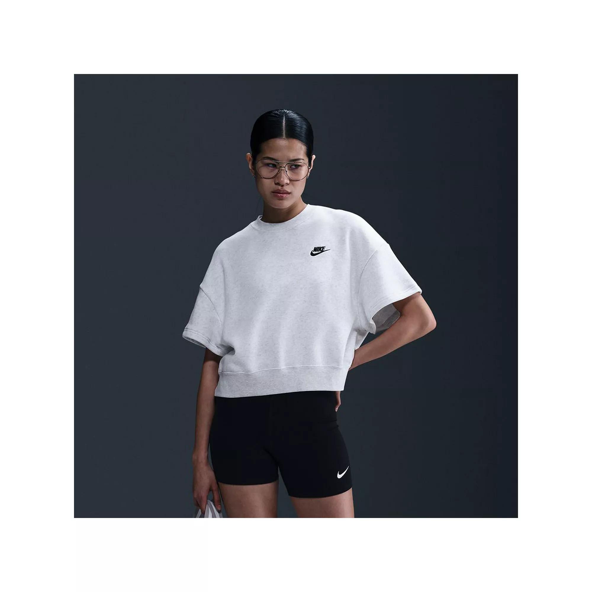 Women's Nike Sportswear Club Fleece Top, Size: Small, Birch Grey Product Image