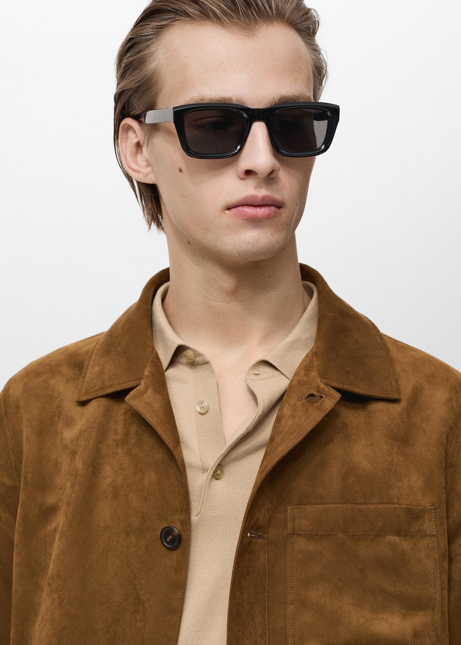 Suede effect overshirt - Men | MANGO USA Product Image