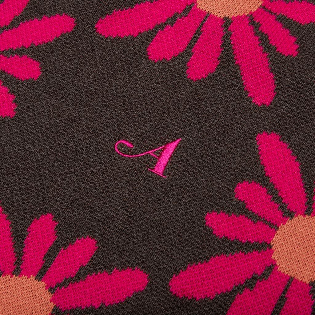 Checkered Floral Sweater Vest - Brown Floral Male Product Image