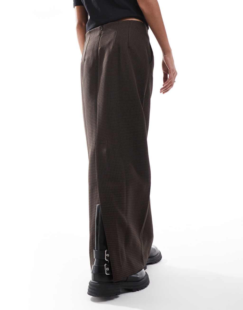 Scalpers choussy skirt in brown check   Product Image