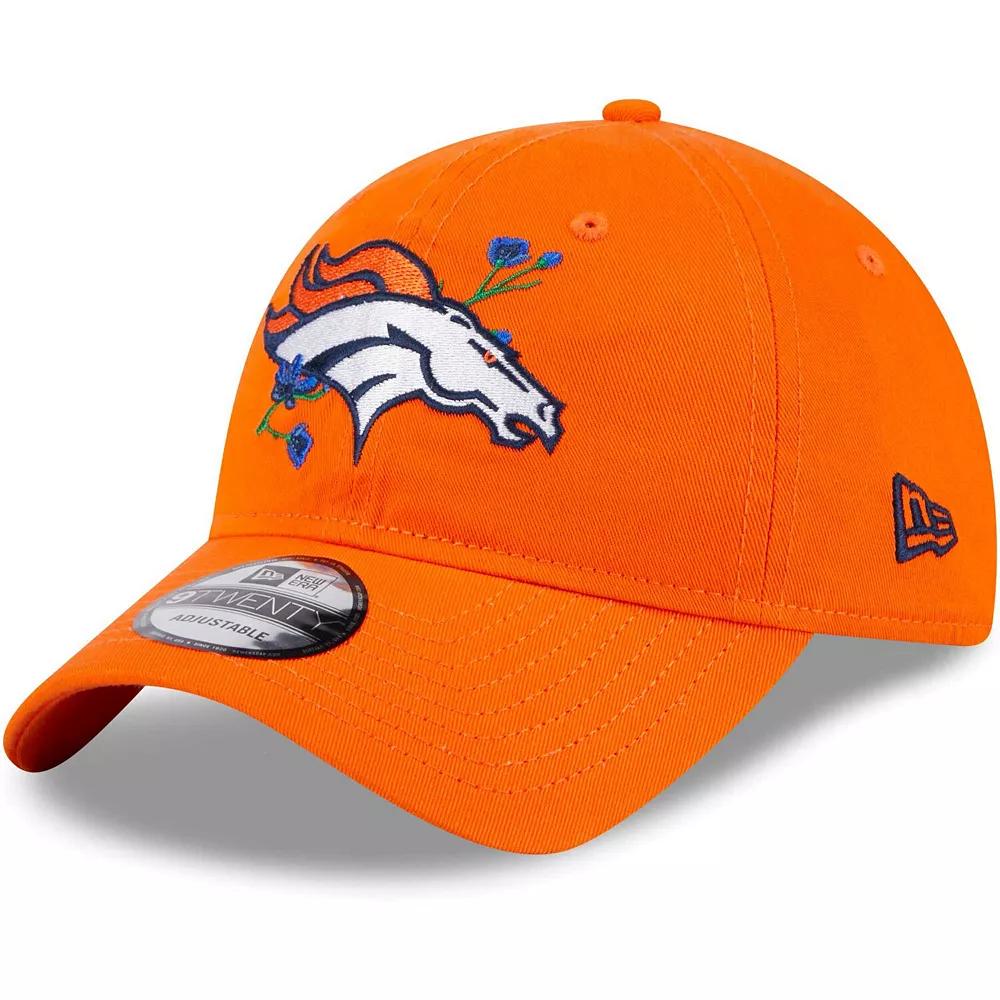 Women's New Era Orange Denver Broncos Gameday Flower 9TWENTY Adjustable Hat Product Image