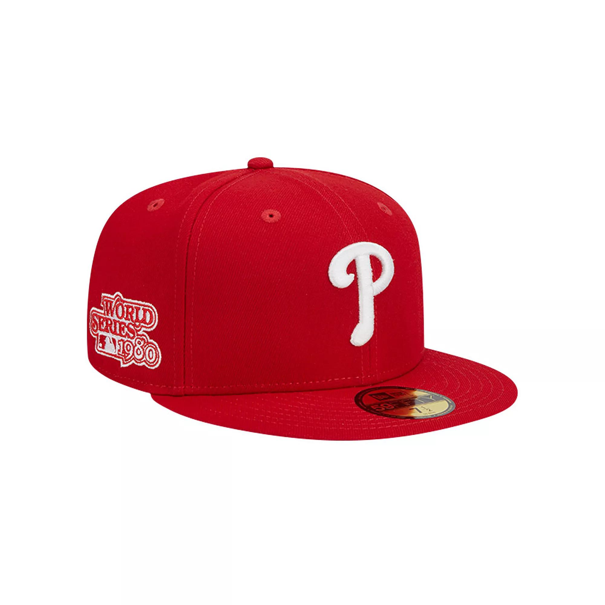 Men's New Era Red Philadelphia Phillies Logo 59FIFTY Fitted Hat, Size: 7 1/4 Product Image