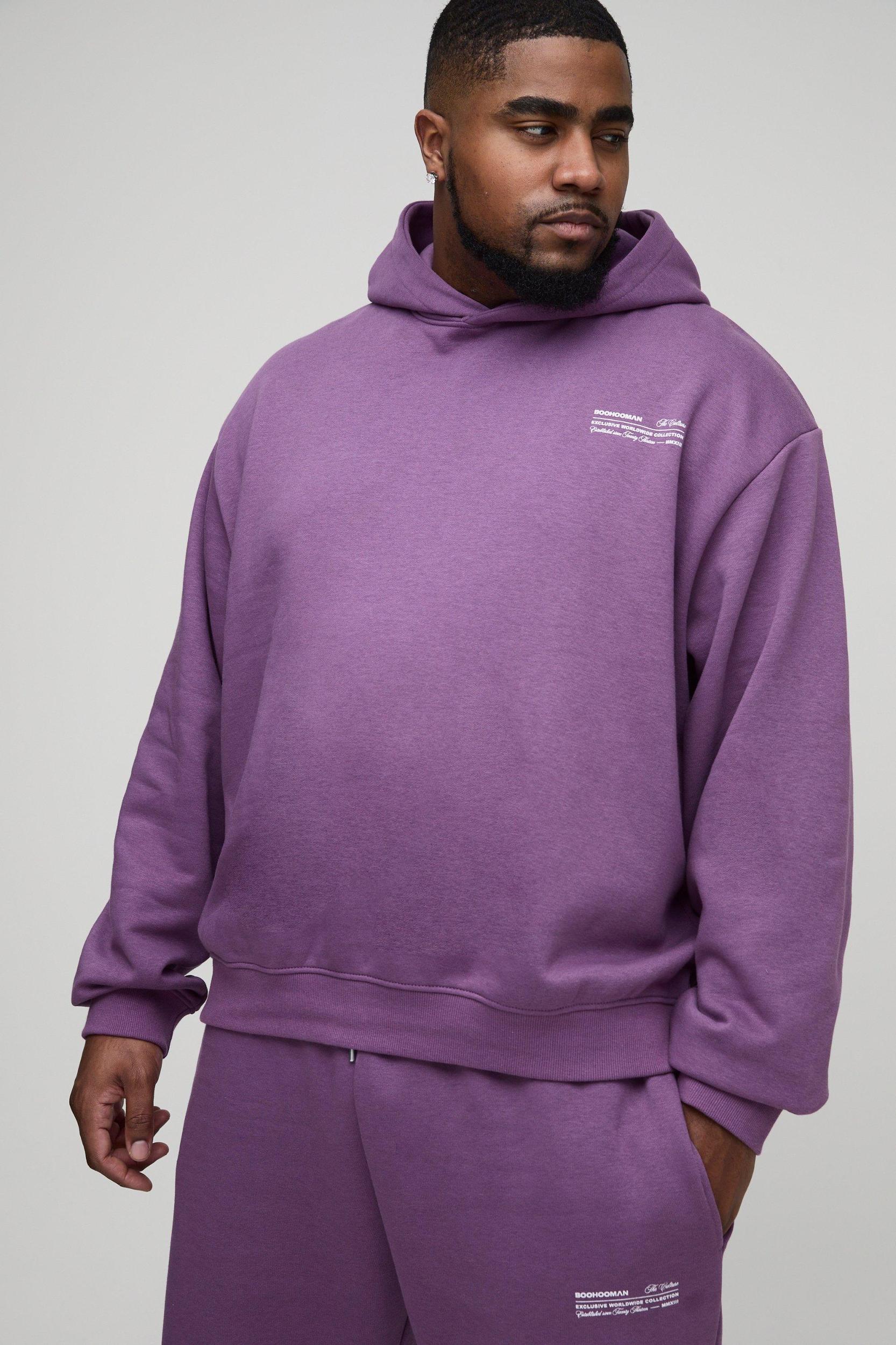 Plus Oversized Boxy Man Hooded Tracksuit | boohooMAN USA Product Image