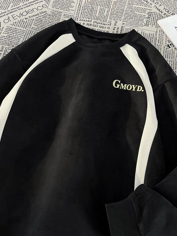 Men's Suede Splice Print Sweatshirt Product Image