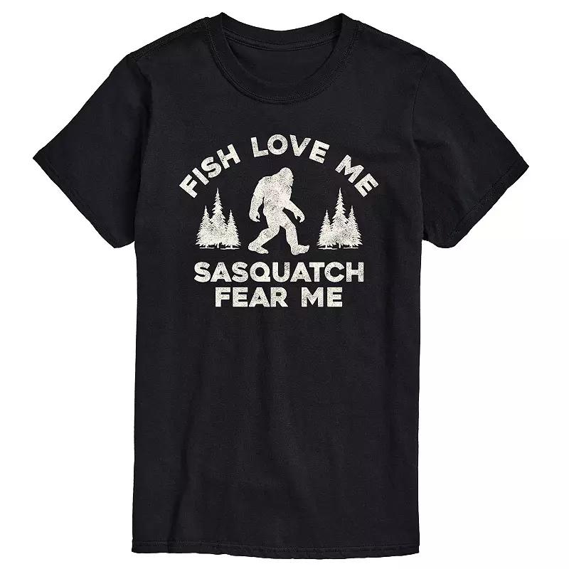 Men's Sasquatch Fear Me Fish Love Me Graphic Tee,  Product Image