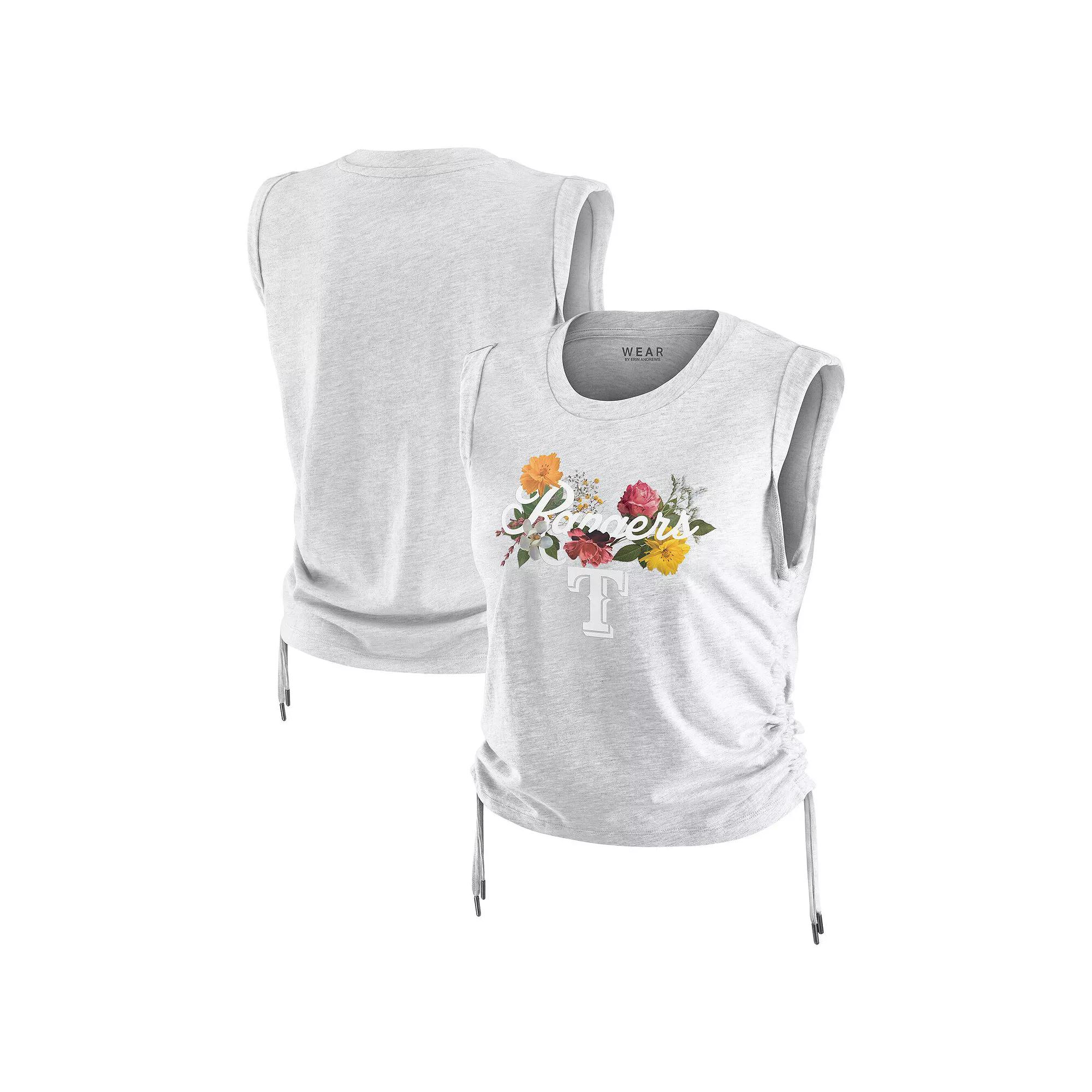 Women's WEAR by Erin Andrews Heather Gray Texas Rangers Cinched Tank Top,  Product Image