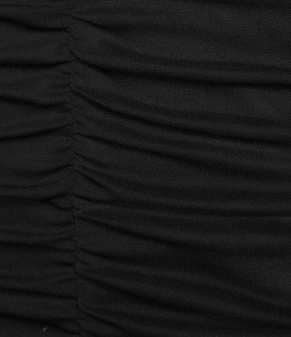 Honey and Rosie Tank Strap V-Neckline Fitted Midi Shirred Dress Product Image