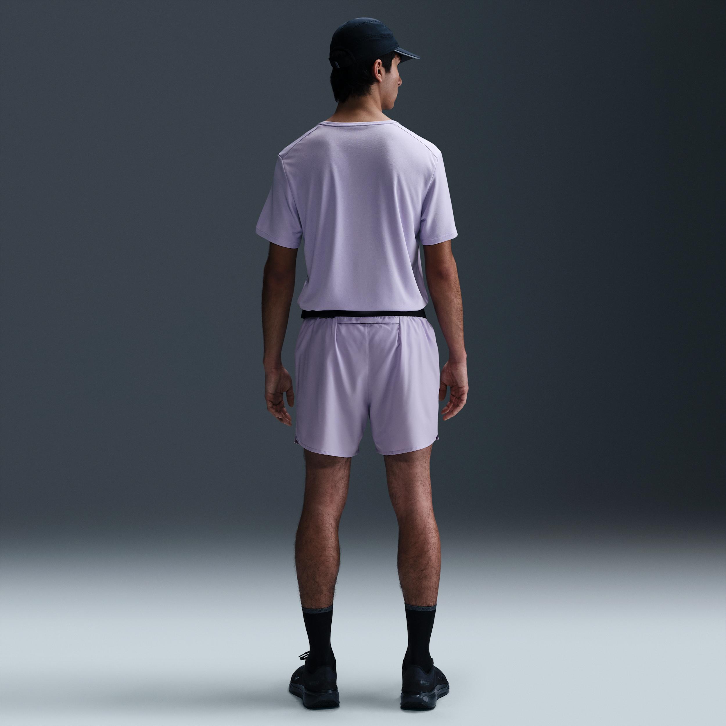 Nike Mens Miler Dri-FIT UV Short-Sleeve Running Top | DV9315-515 Product Image