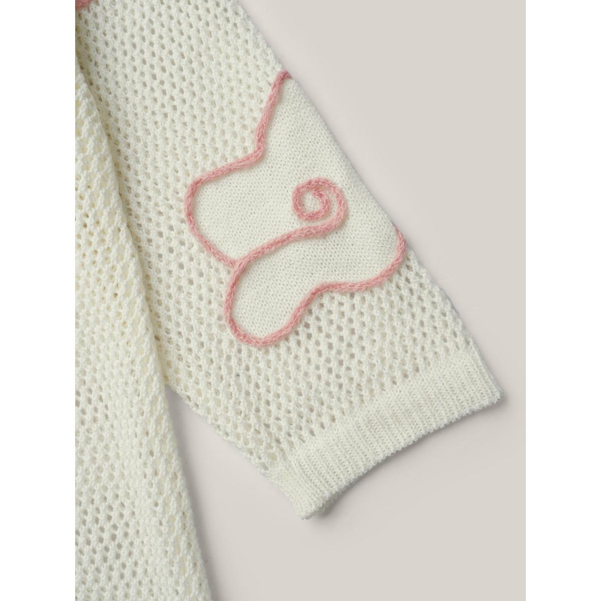 Plus Size Floral Pattern Cut-Out Round Neck Swim Cover-Up Women's Swimwear Ivory Beach Loose Curve Swim Cover Ups BloomChic 26/4X Product Image