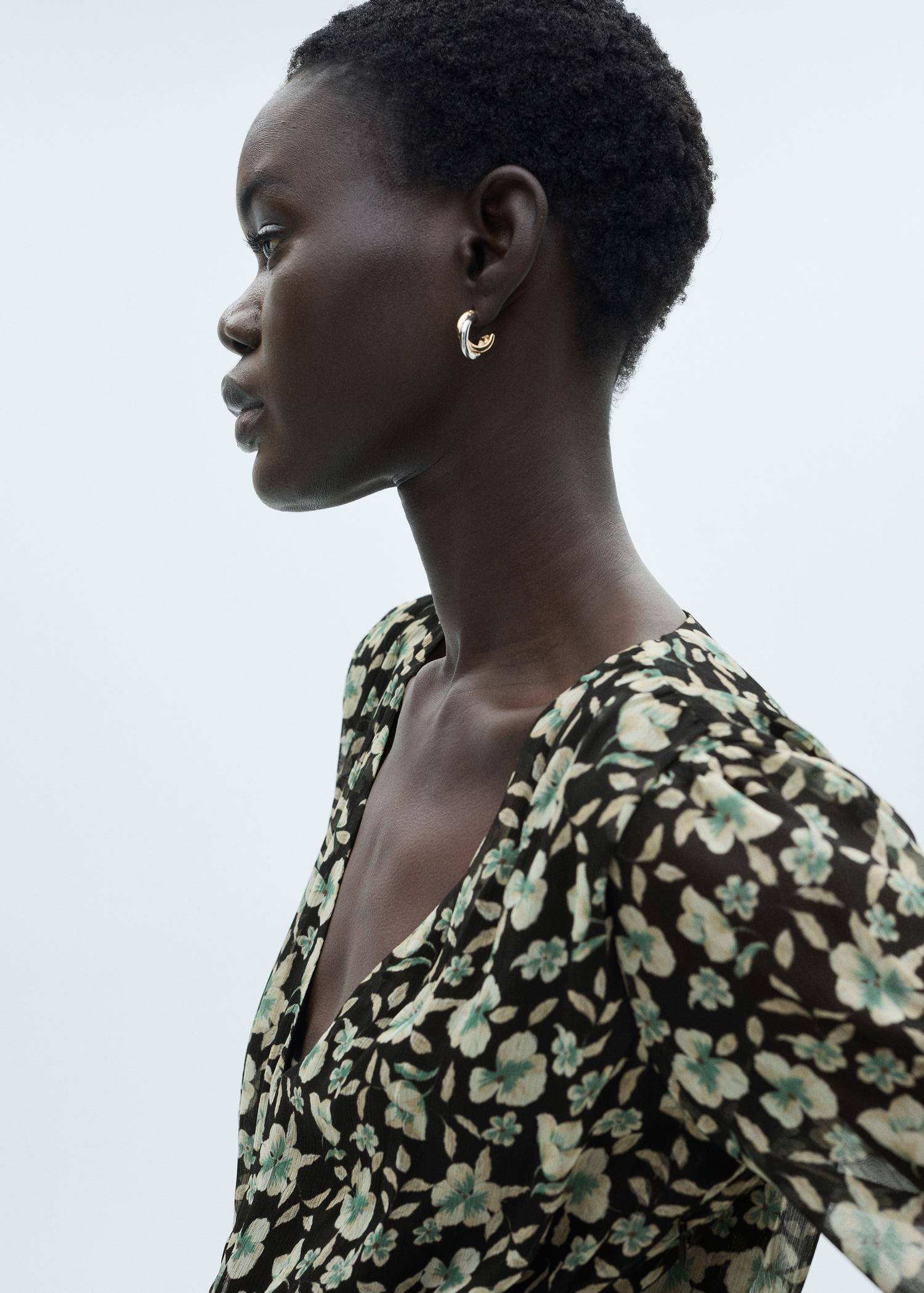 Floral chiffon dress - Women | MANGO USA Product Image