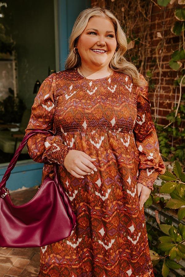 Harvest Hues Satin Midi Curves Product Image