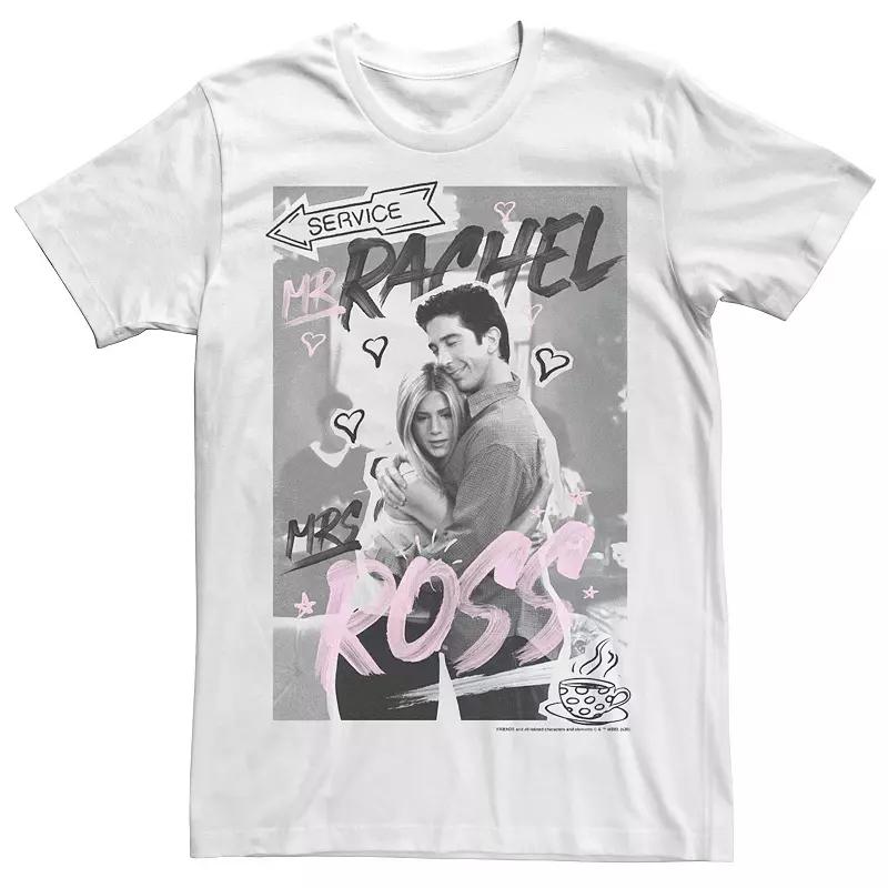 Men's Friends Rachel And Ross Love Poster Tee, Size: 3XL, White Product Image