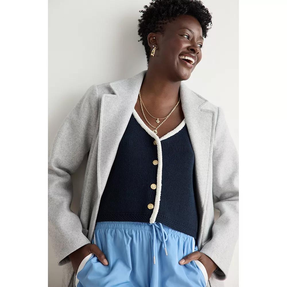 Petite LC Lauren Conrad V-Neck Sweater Vest, Women's, Size: Small Petite, Blue Water Product Image