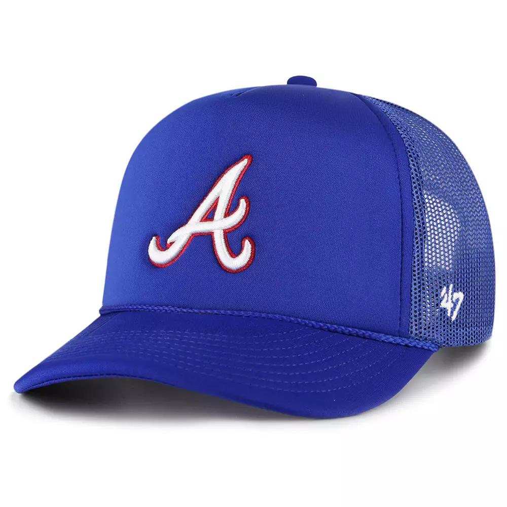 Men's '47 Royal Atlanta Braves Foam Logo Trucker Adjustable Hat, Blue Product Image