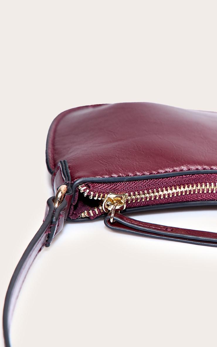 Burgundy Pu Baguette Shoulder Bag Product Image