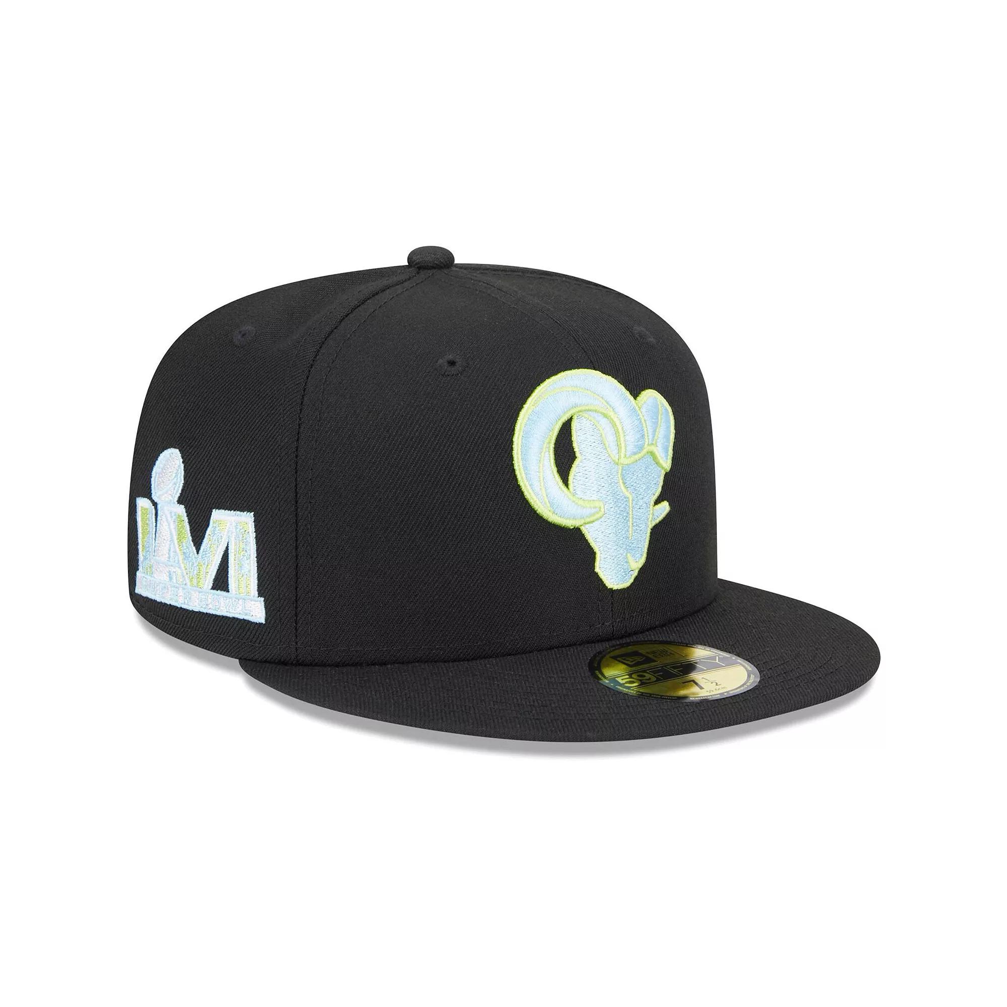 Men's New Era Black Los Angeles Rams Multi 59FIFTY Fitted Hat, Size: 8 Product Image
