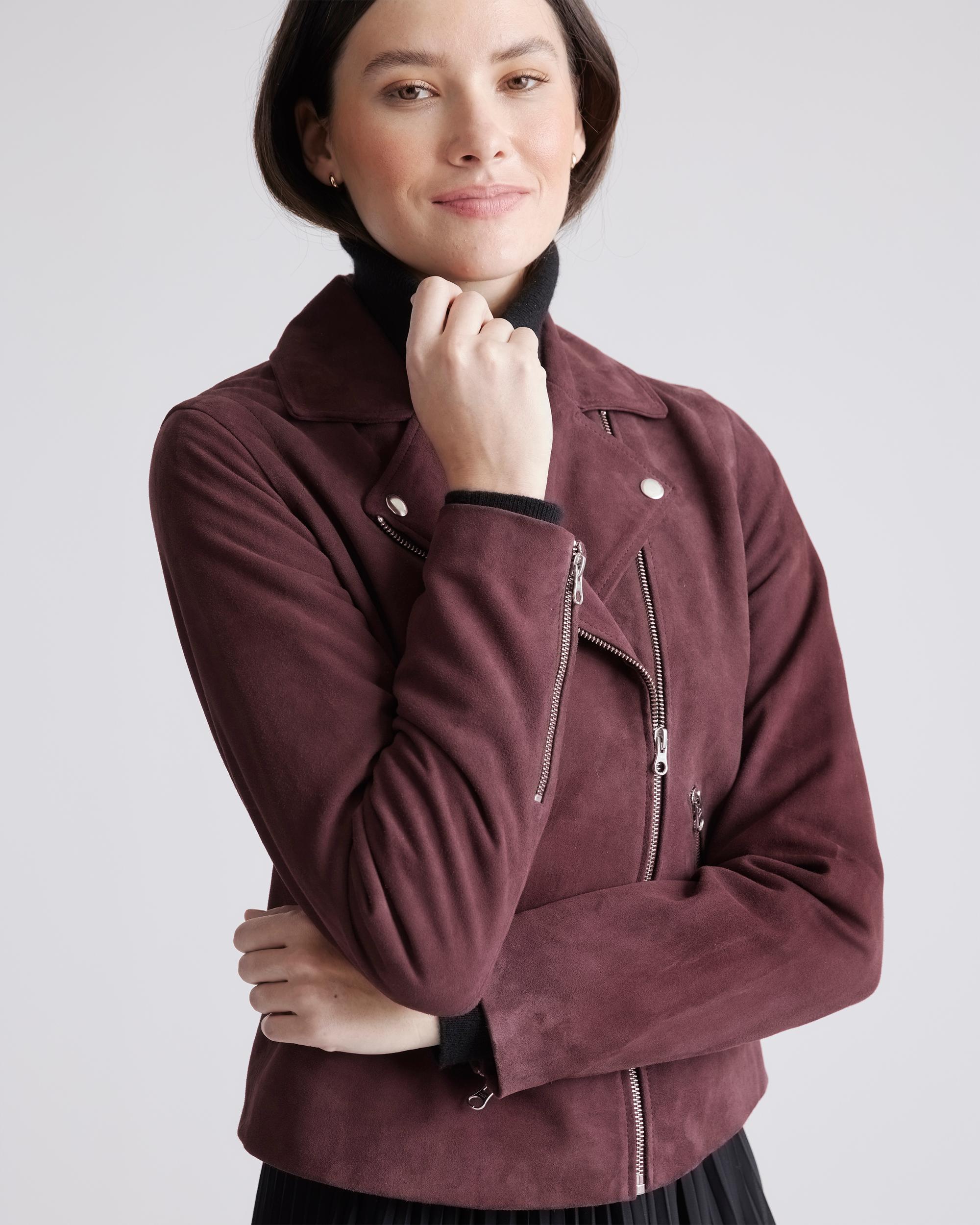 Quince | Women's 100% Suede Biker Jacket Leather Product Image