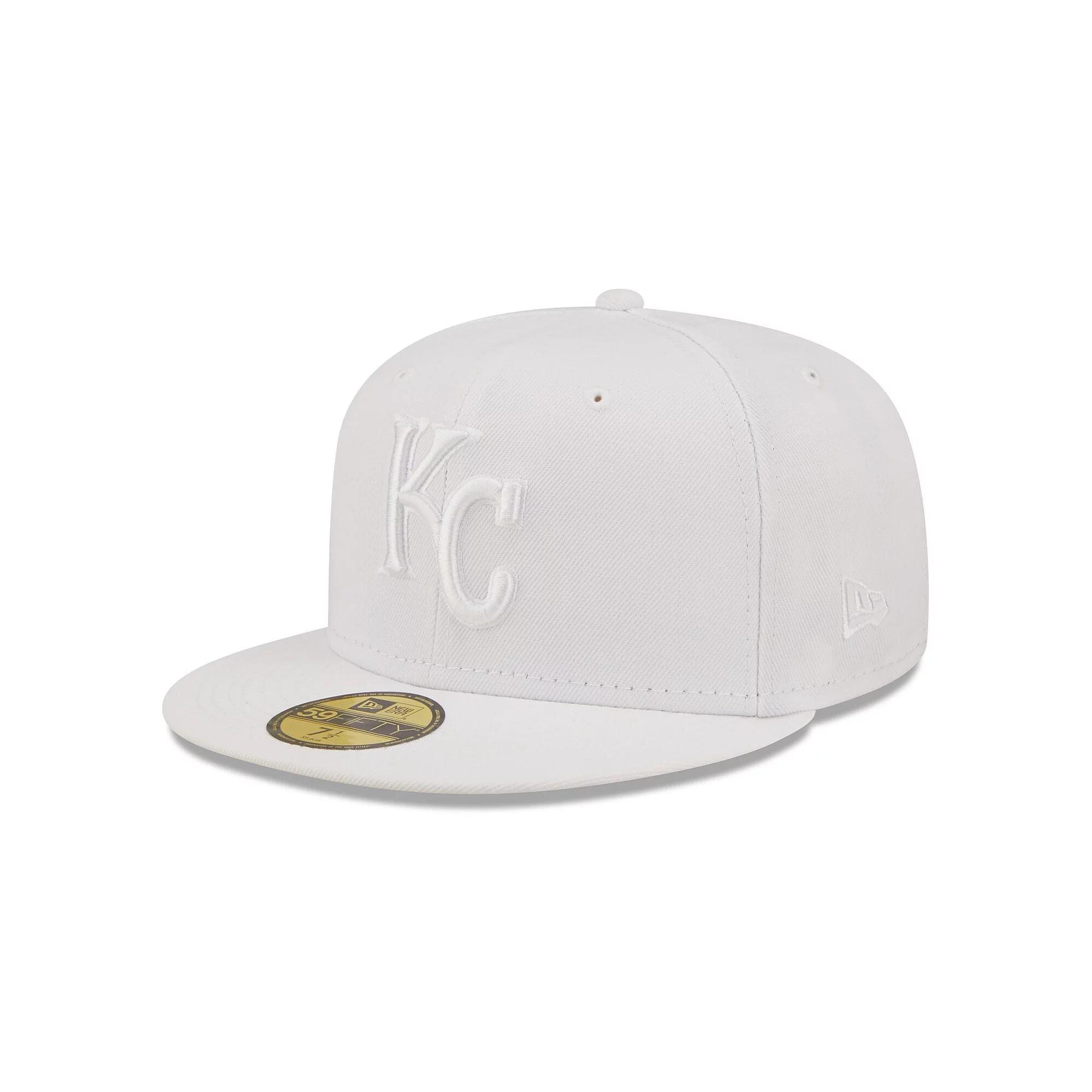 Men's New Era Kansas City Royals White on White 59FIFTY Fitted Hat, Size: 7 1/4 Product Image