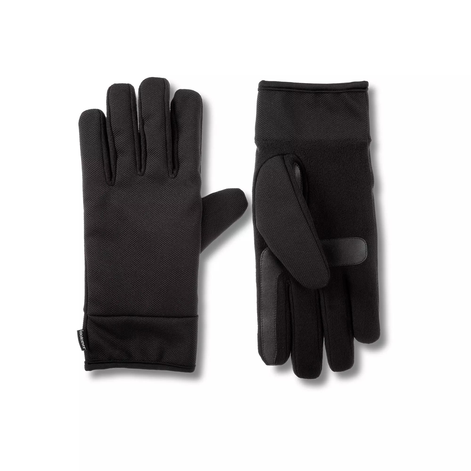 Men's isotoner Tech Cuffed Stretch Gloves, Size: XL, Black Product Image