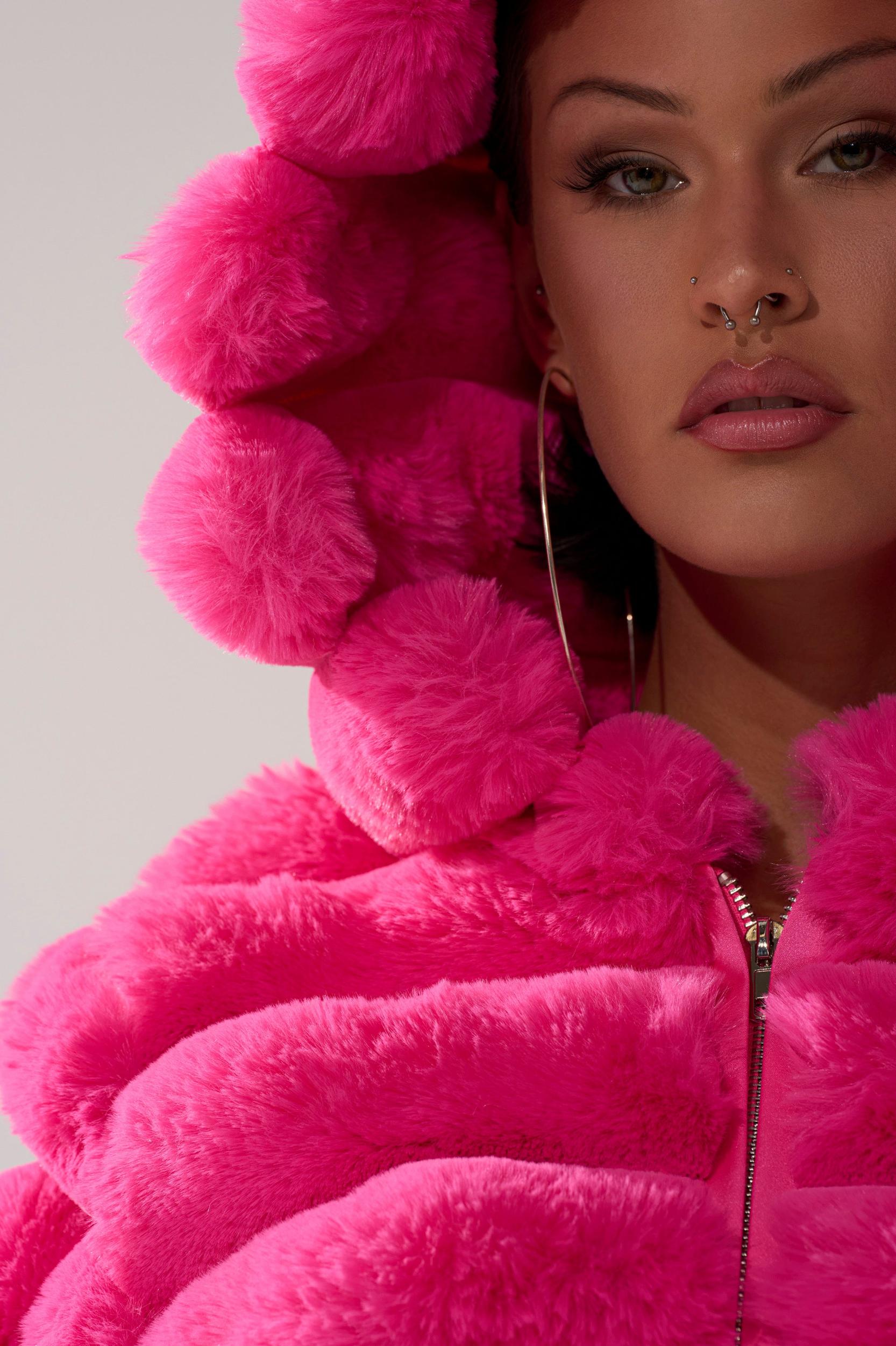 POPCORN FAUX FUR IN PINK Product Image